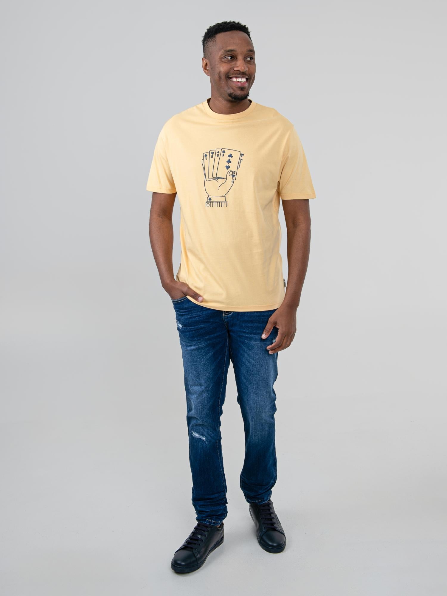 Ben Sherman Mens Hidden Ace T-Shirt In New Wheat