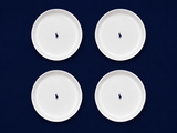 Polo Classic High Rim Fish Plate 4 Piece Set In White