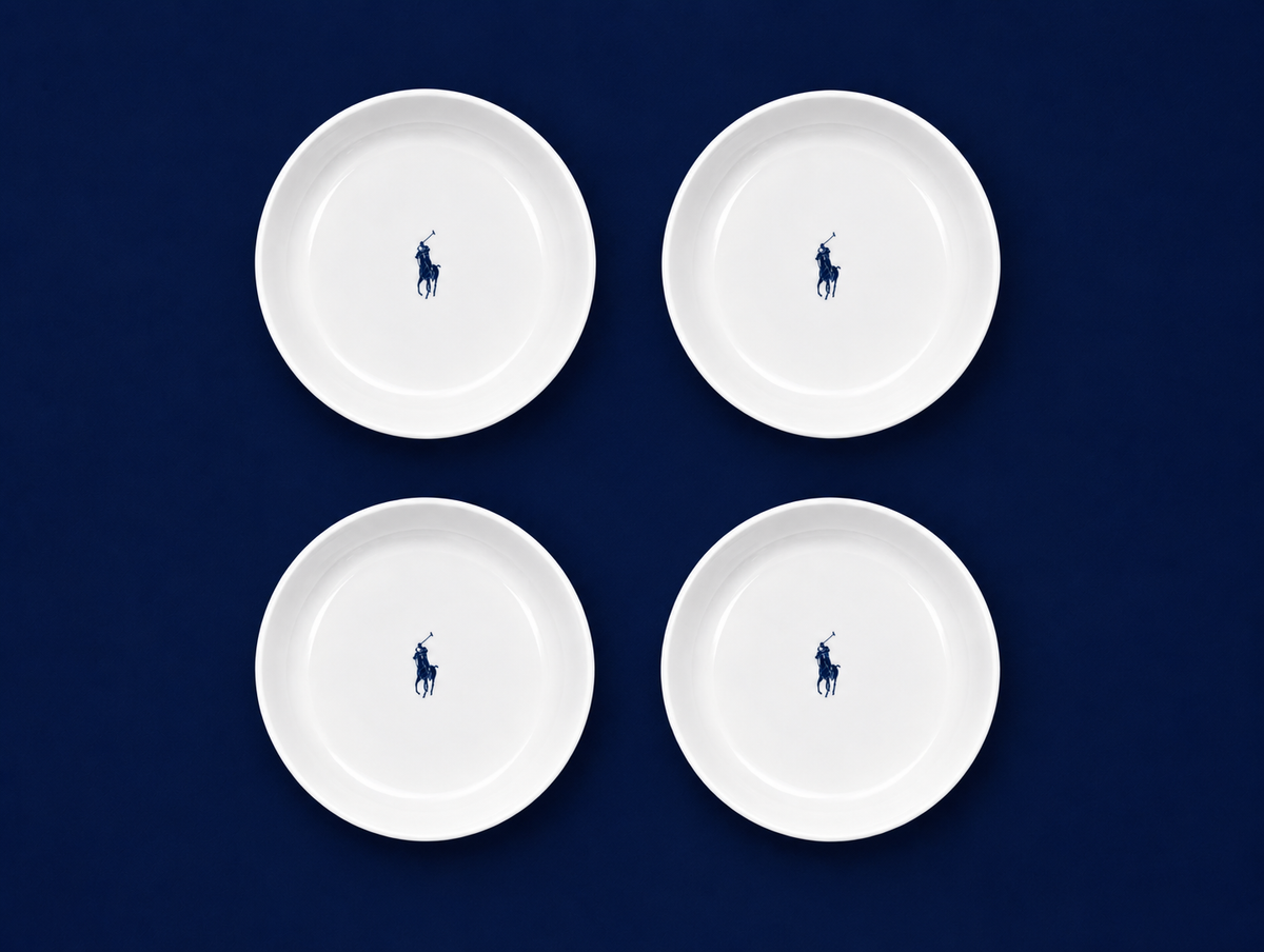 Polo Classic High Rim Side Plate 4 Piece Set In White