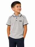 Hugo Boss Short Sleeve Golfer Shirt In Grey