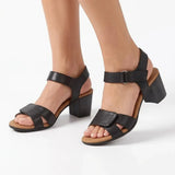 Hush Puppies Ladies Camille Leather Heels In Black