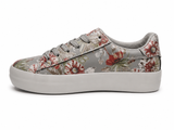 Hush Puppies Ladies Soft Fordon Floral Mono Sneakers In Grey Multi