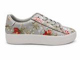 Hush Puppies Ladies Soft Fordon Floral Mono Sneakers In Grey Multi