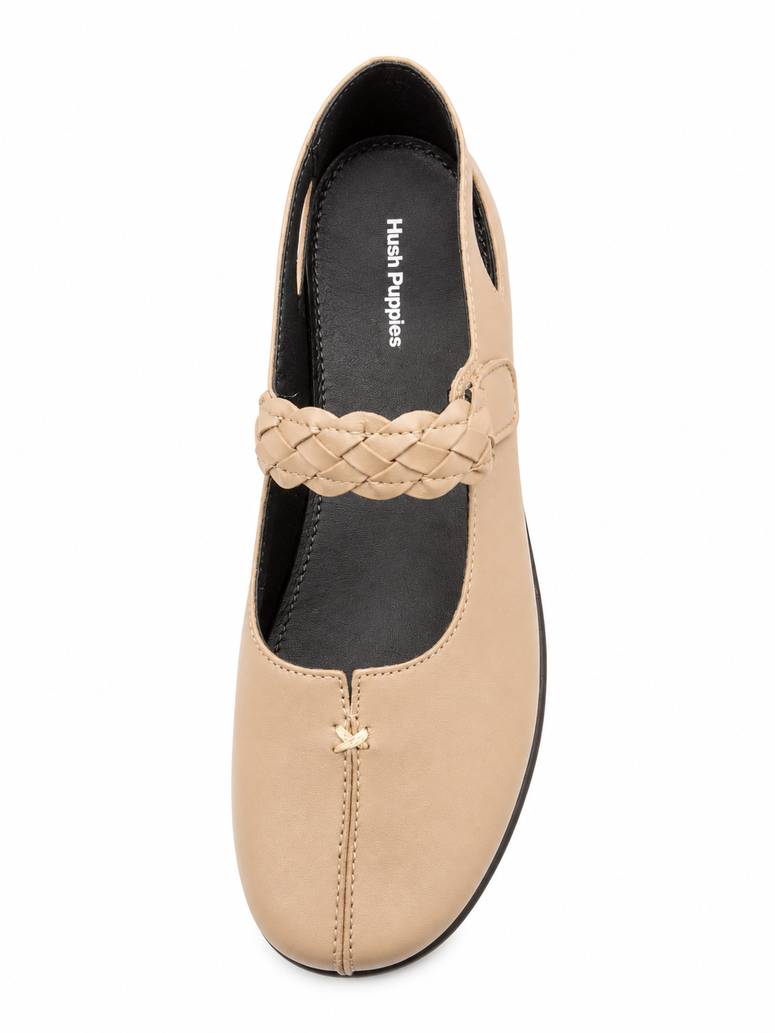 Hush Puppies Womens Fire Leather Flat Shoes In Beige