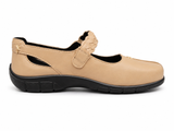 Hush Puppies Womens Fire Leather Flat Shoes In Beige