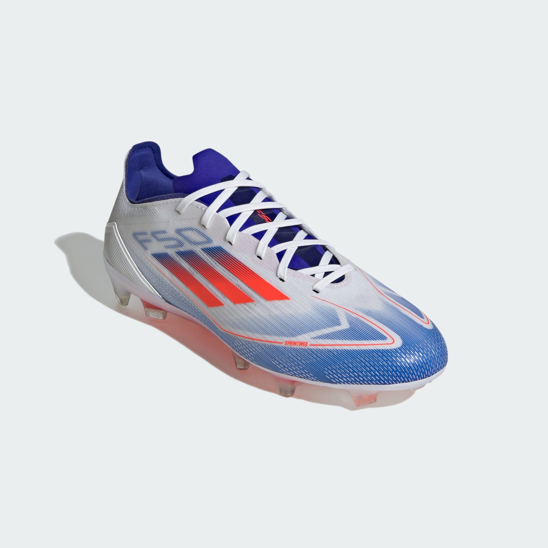 Adidas Unisex F50 Pro FG Soccer Boots In Cloud White / Solar Red / Lucid Blue