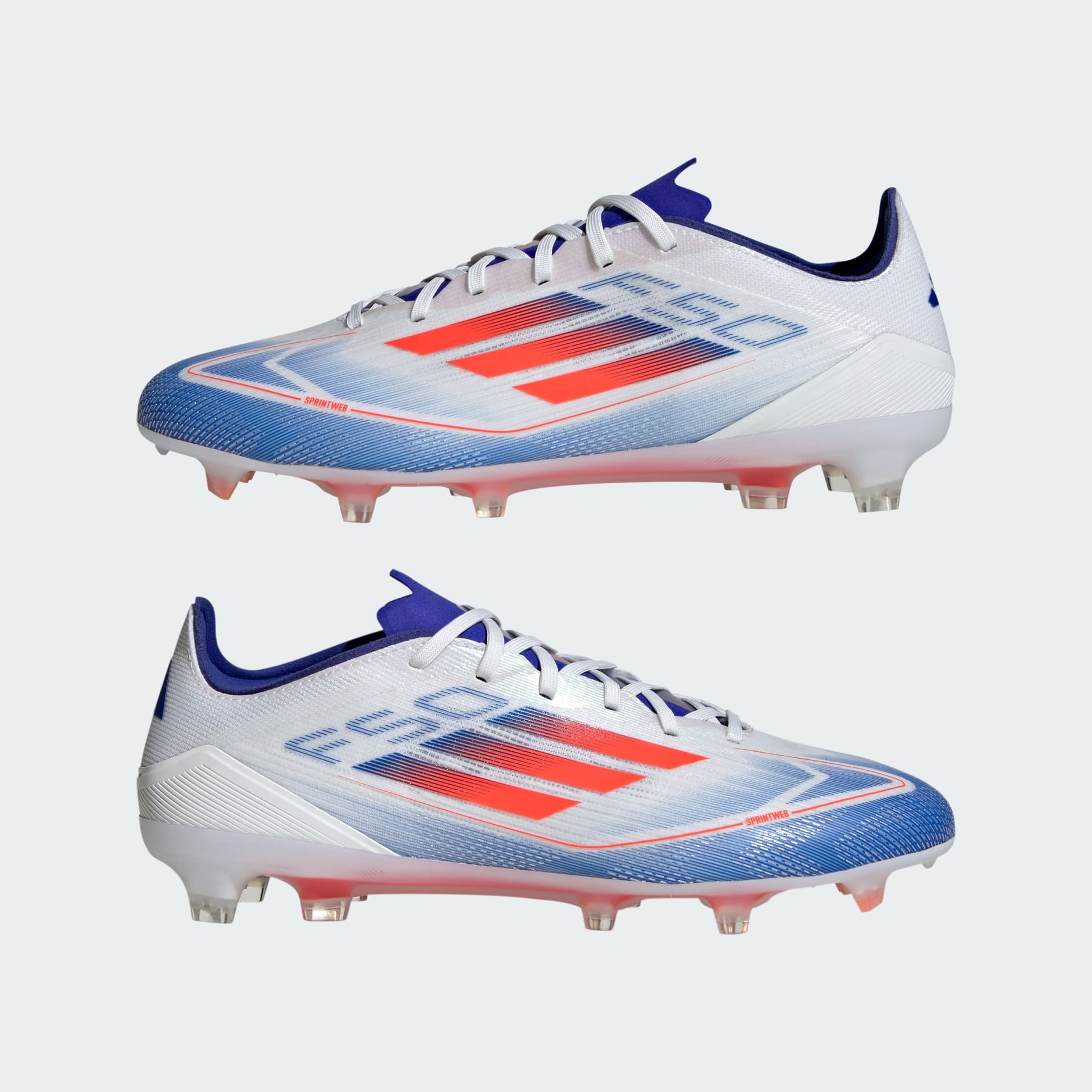 Adidas Unisex F50 Pro FG Soccer Boots In Cloud White / Solar Red / Lucid Blue
