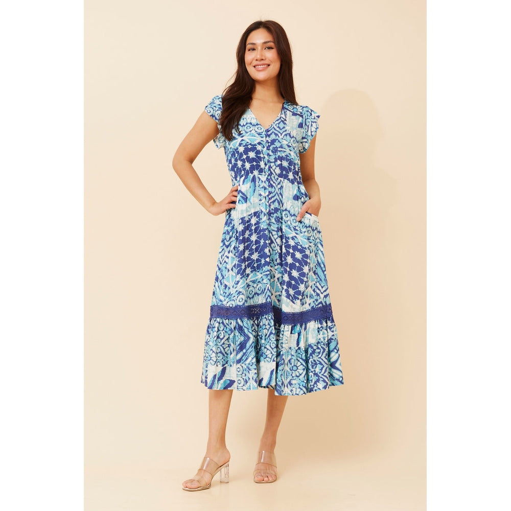 Mandi Dress In Blue Multi