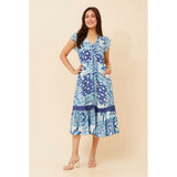 Mandi Dress In Blue Multi