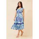 Mandi Dress In Blue Multi