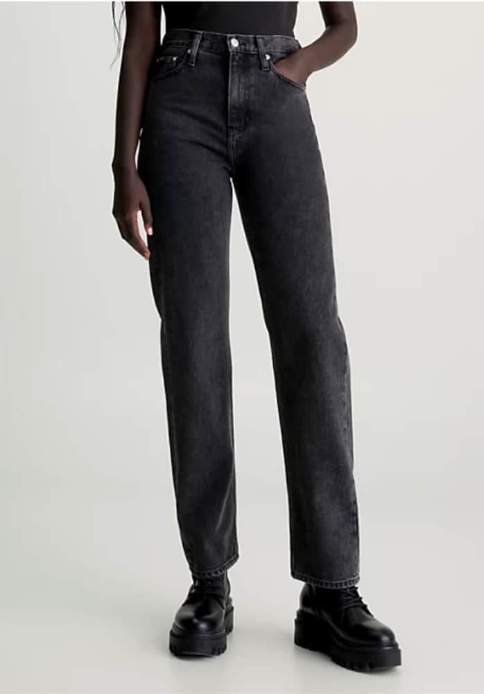 Calvin Klein High Rise Straight In Black