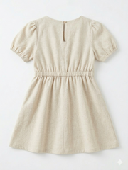 Polo Girls Cally Blousen Sleeve Dress In Natural