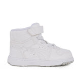 Puma Unisex Kiddies Rebound Slam Mid Ac + Infants Sneakers In White/Cool Light Gray