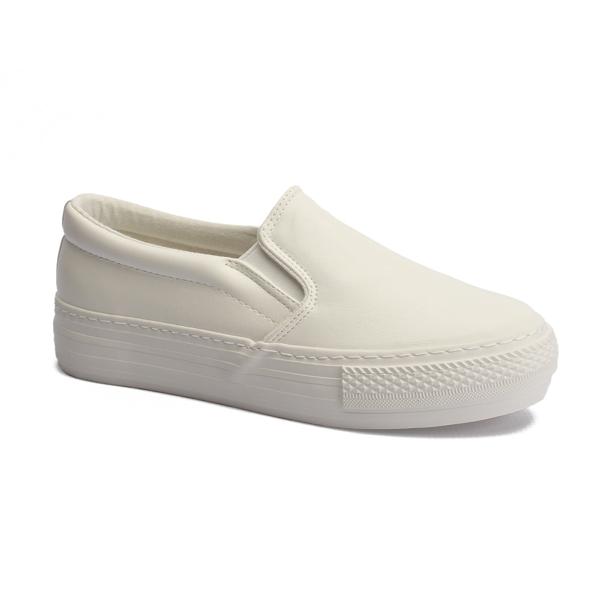 Savoy Ladies Flat Shoes In White