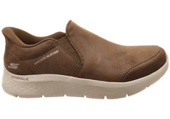 Skechers Mens Go Walk Slip-In Shoes In Brown