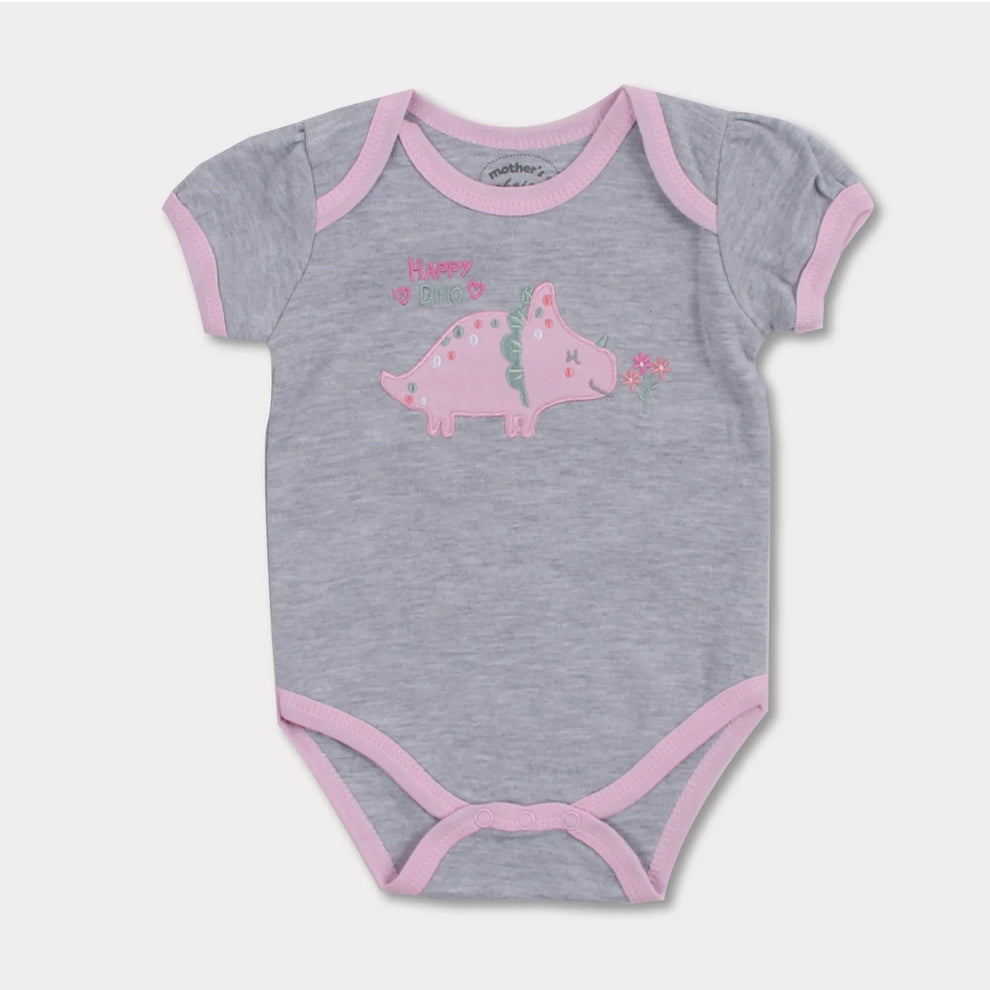 Mother's Choice Girls Dino 3 Piece Set In Pink & Grey