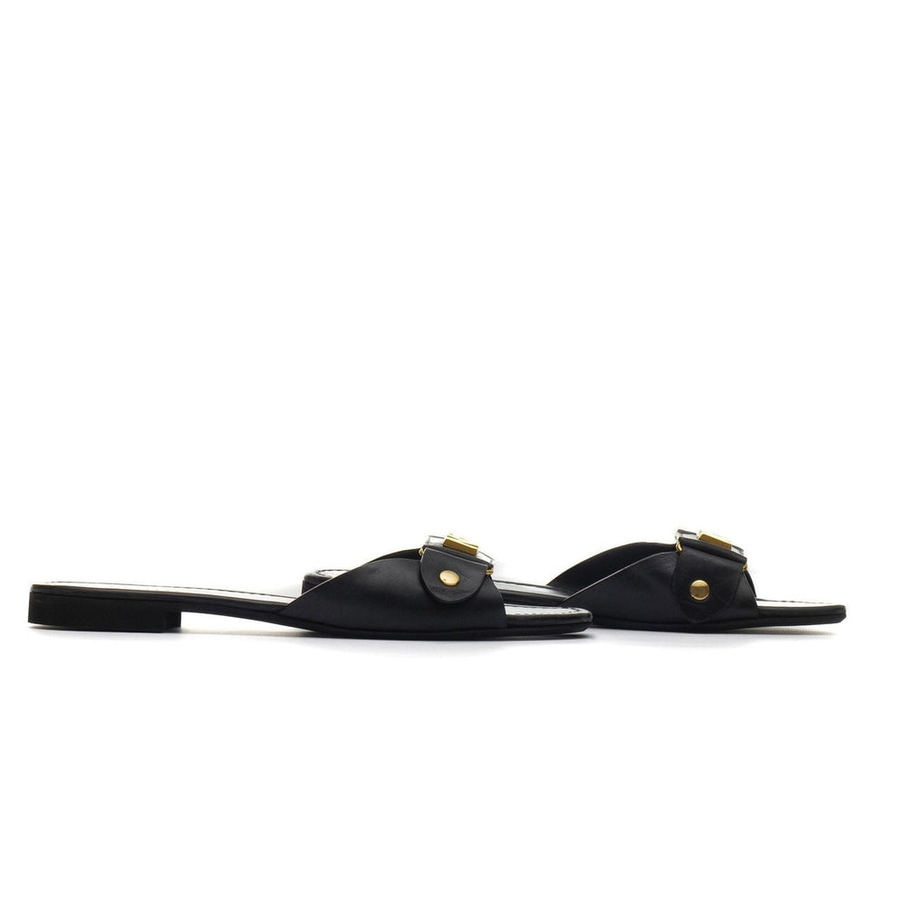 Nº21 Womens Logo Lettering Leather Sandals In Black