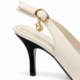 Polo Womens Pointy Cutout Heels In Off White