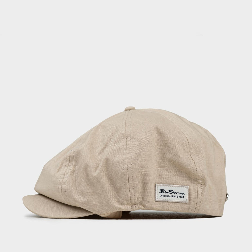 Ben Sherman Mens Linen Ivy Hat In Stone