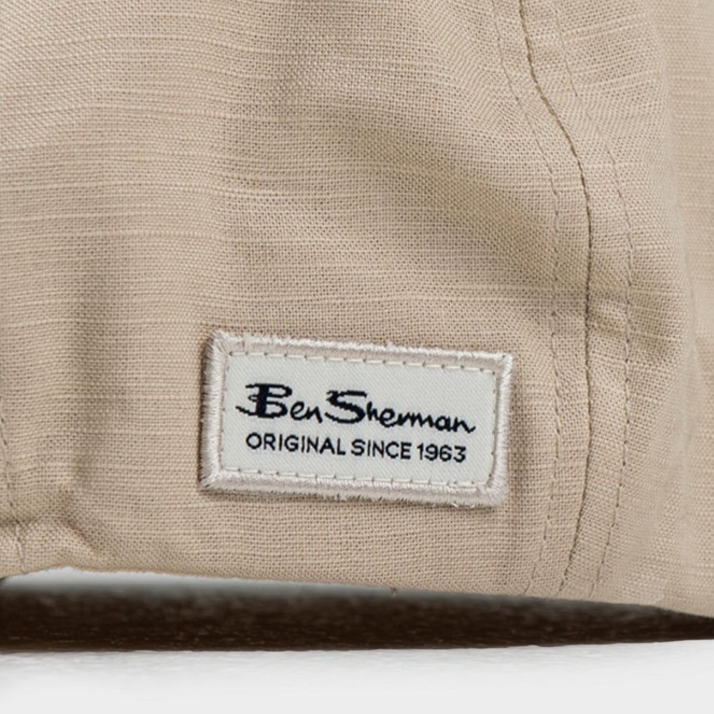 Ben Sherman Mens Linen Ivy Hat In Stone