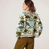 Izabel London Embroidered Jacket In Green