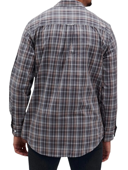 Jeep Mens Yarn Dye Check Shirt In Brown