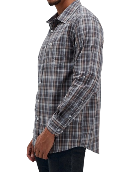 Jeep Mens Yarn Dye Check Shirt In Brown