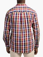Jeep Mens Long Sleeve Yarn Dye Check Shirt In Cranberry