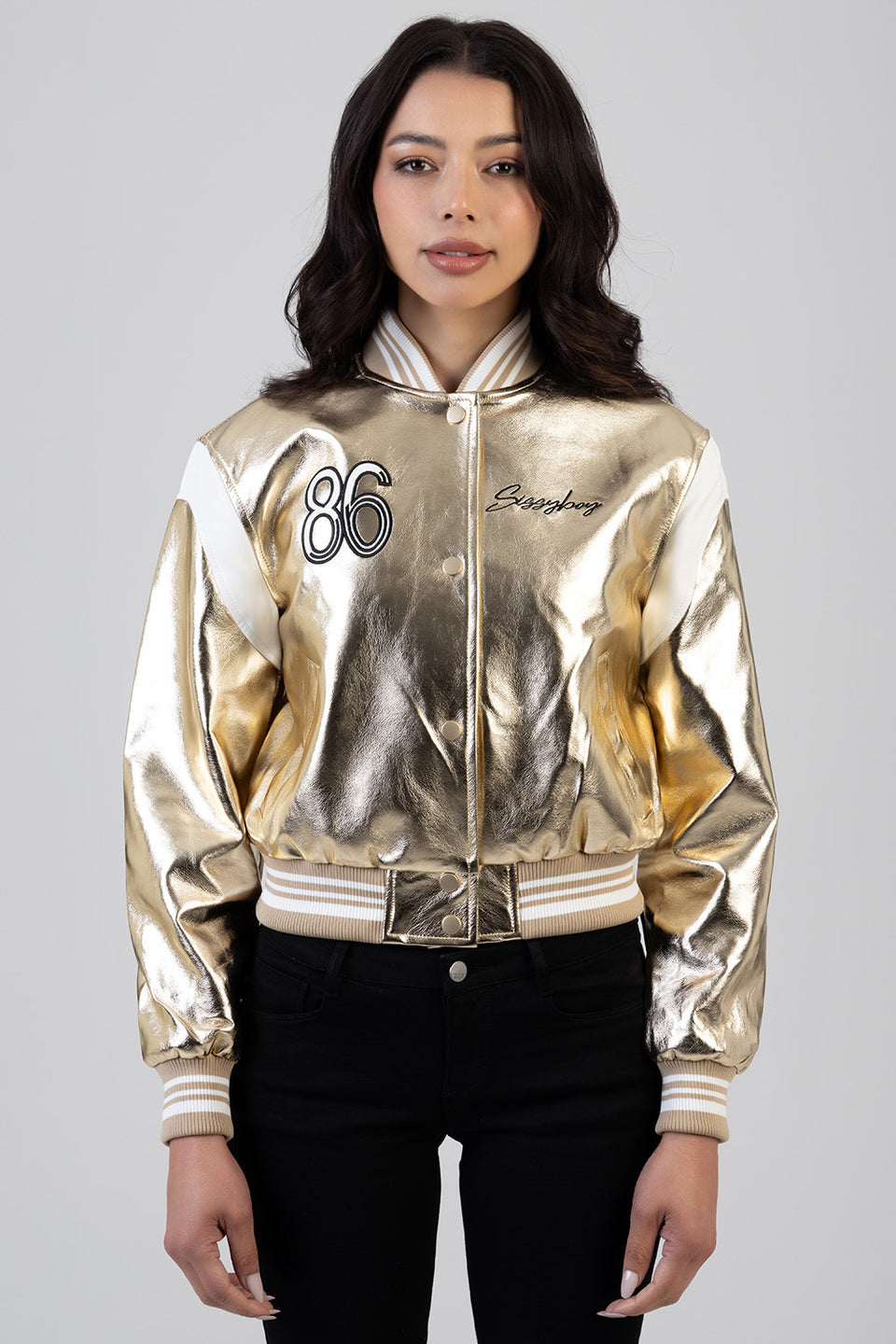 Sissybody Take It Easy Bomber Jacket In Gold