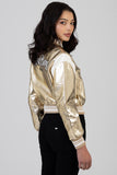 Sissybody Take It Easy Bomber Jacket In Gold