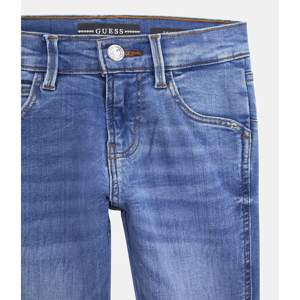 Guess Girls Stretch Denim Skinny Jeans In Light Wash