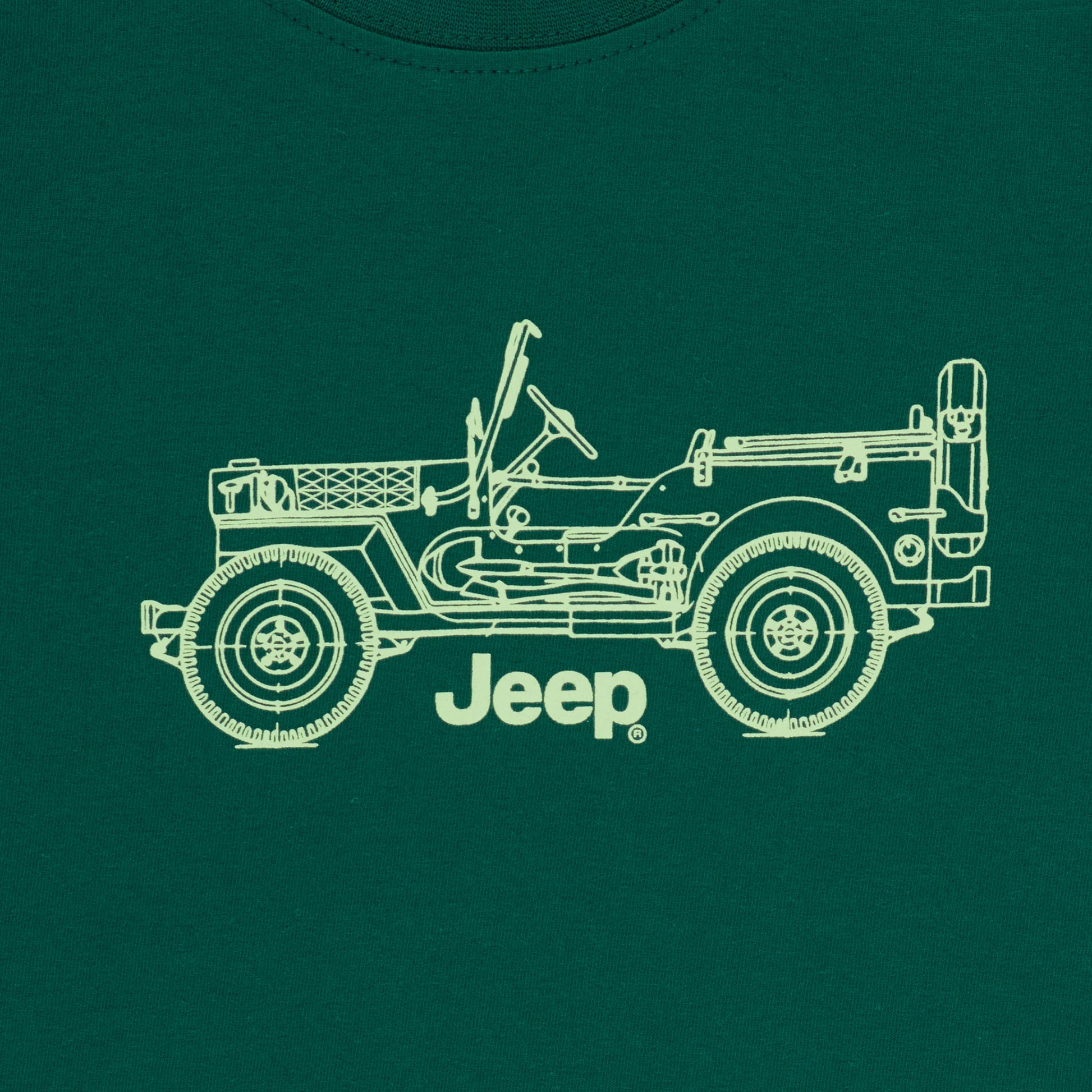 Jeep Mens Icon Car T-Shirt In Emerald