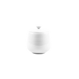 Jenna Clifford Embossed Lines Sugar Pot In White