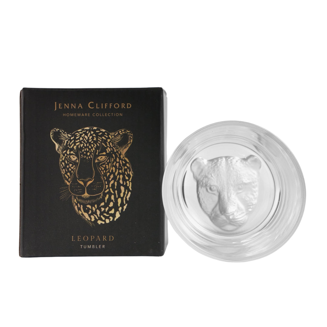 Jenna Clifford -7328 Frosted Leopard Whisky Glass