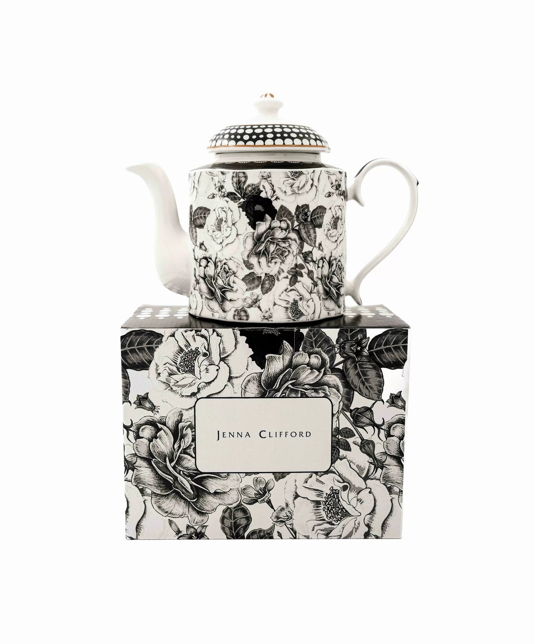 Jenna Clifford -7237 Black Rose Tea Pot