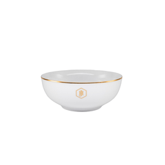 Jan-000021 White Cereal Bowl 16cm Gold Band