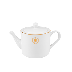 Jan-000026 White Teapot With Gold Band