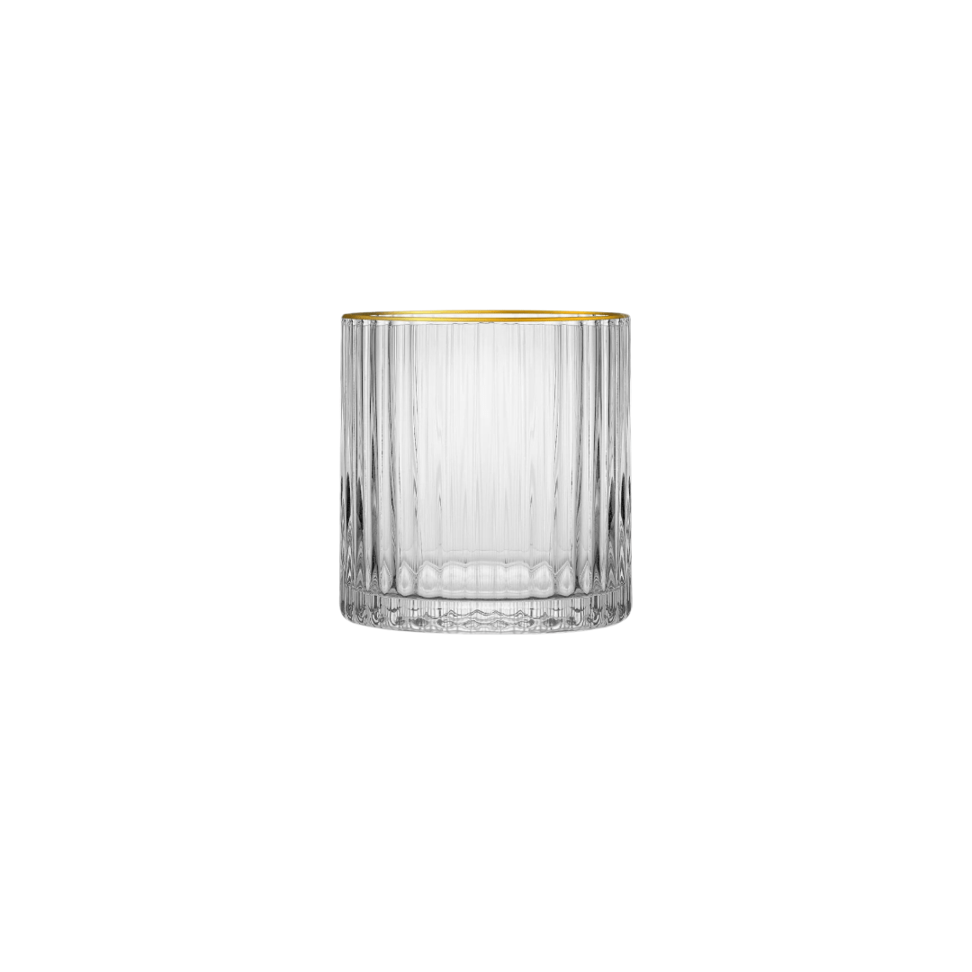 Jan 00014 Opulent Tumbler With Gold Rim (Set Of 4)