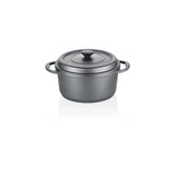 Jan Premium Cast Aluminnium 24 Cm Deep Pot With Cast Lid In Black
