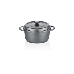 Jan Premium Cast Aluminnium 24 Cm Deep Pot With Cast Lid In Black