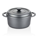 Jan Premium Cast Aluminnium 28 Cm Deep Pot With Cast Lid In Black