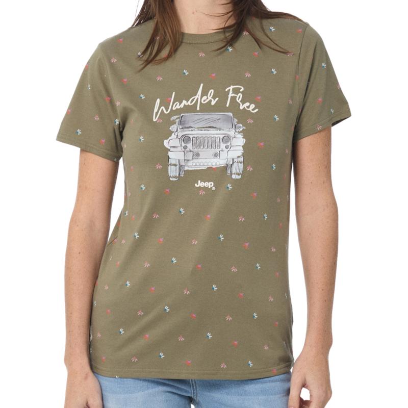 Jeep Womens T-Shirt In Olive