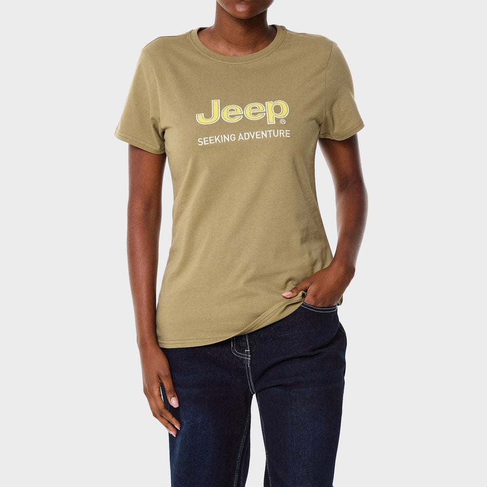 Jeep Womens Applique T-Shirt In Olive
