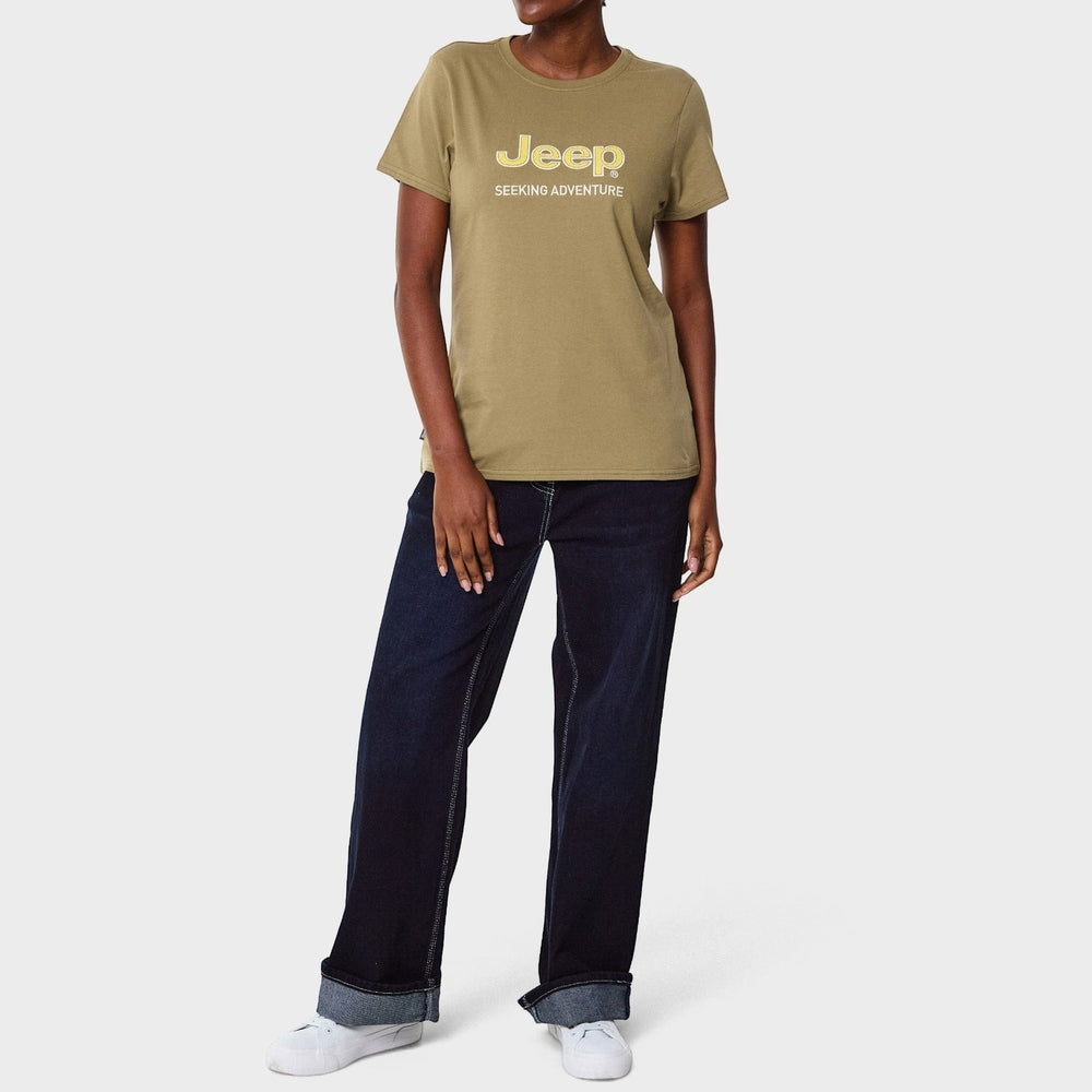 Jeep Womens Applique T-Shirt In Olive