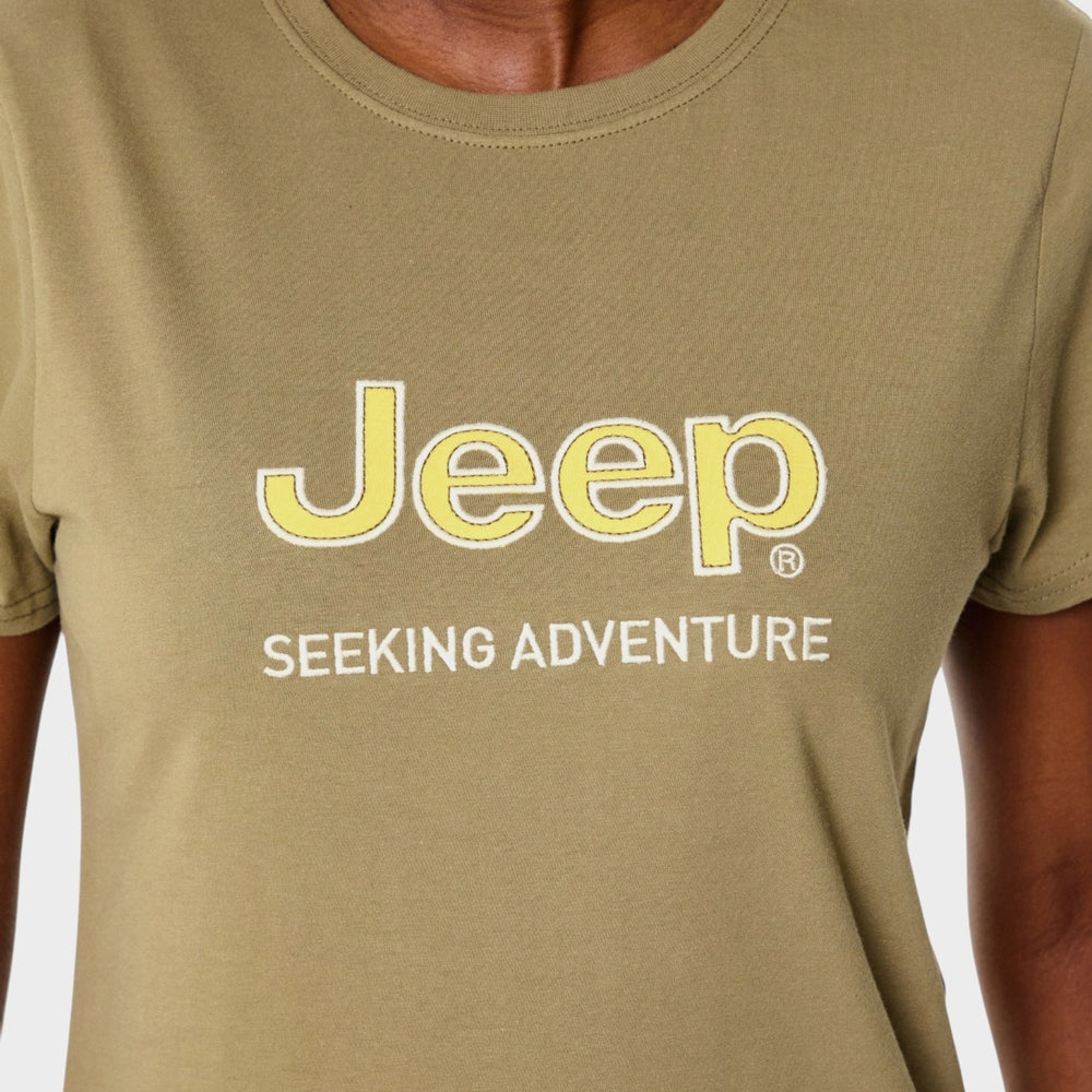 Jeep Womens Applique T-Shirt In Olive