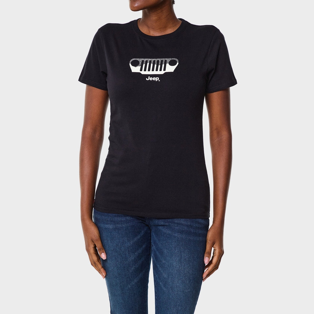Jeep Ladies Grill Icon T-Shirt In Black