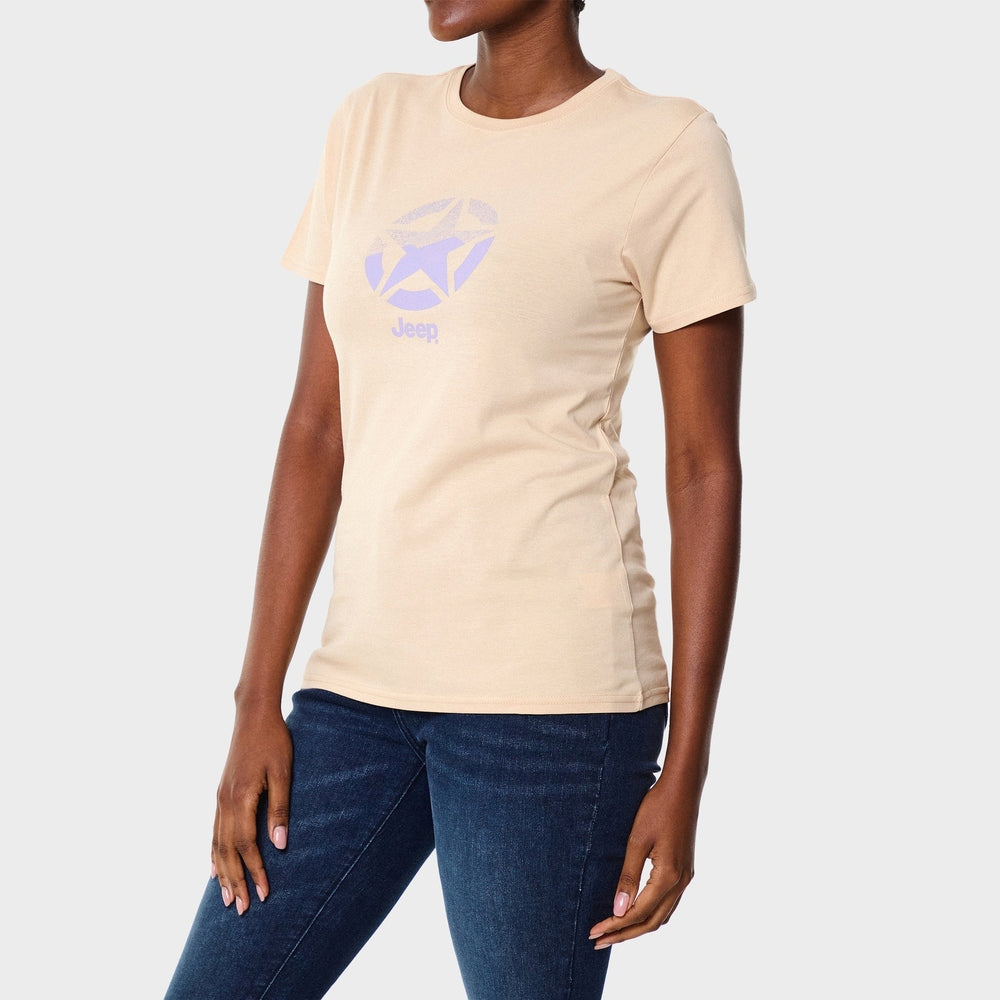 Jeep Ladies Star Icon T-Shirt In Khaki