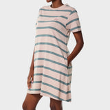 Jeep Womens Striped Citilite Dress In Grey/Green