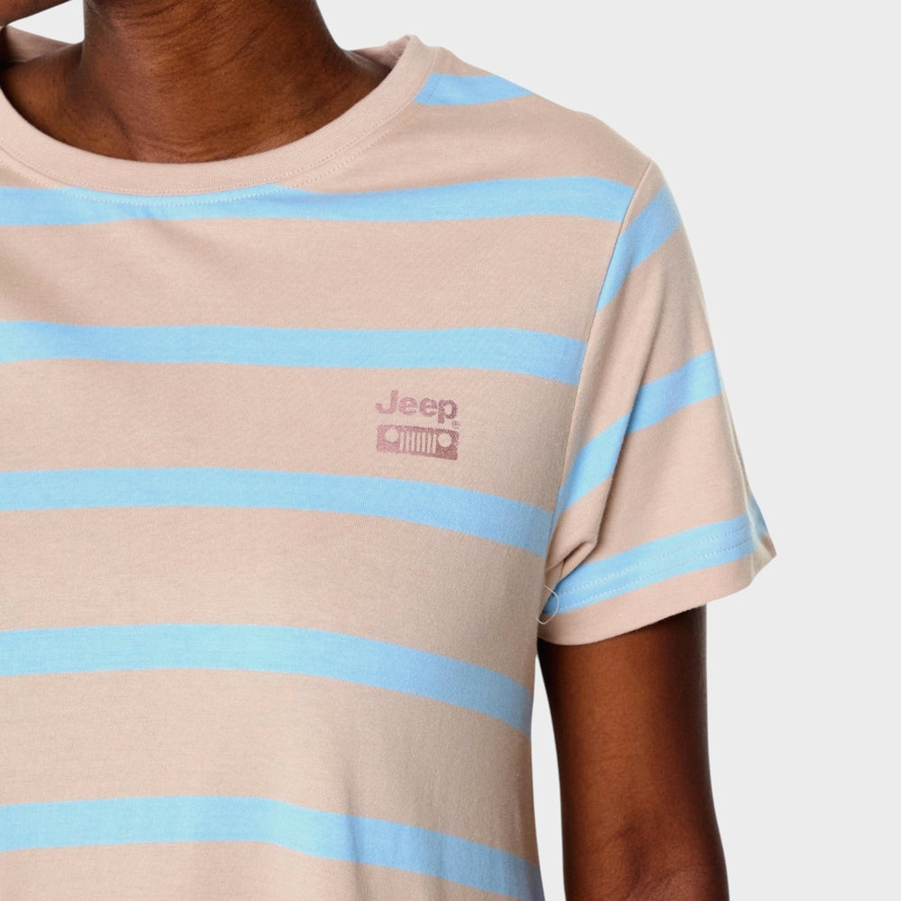 Jeep Womens Striped Citilite Dress In Khaki/Blue