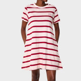 Jeep Womens Striped Citilite Dress In Rose Gold/Red